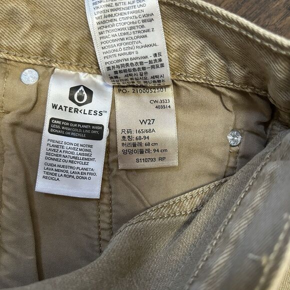 NWT Levis Shorts Womens 27 Tan 501 Button Fly Cut Off High Rise Jean Denim - Picture 11 of 12